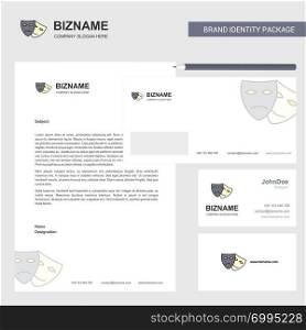 Masks Business Letterhead, Envelope and visiting Card Design vector template