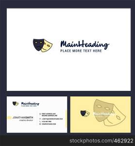 Masks Logo design with Tagline & Front and Back Busienss Card Template. Vector Creative Design