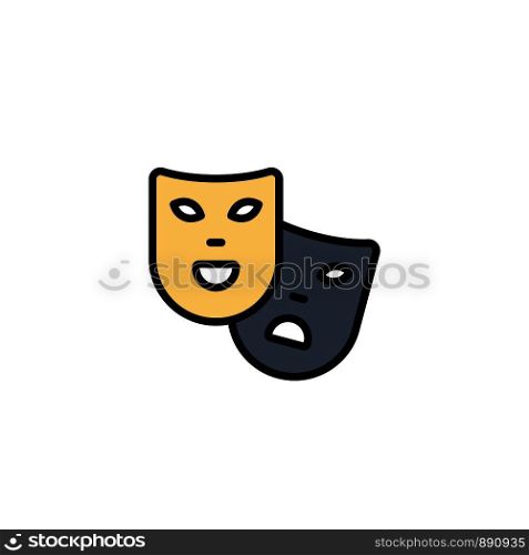 Masks, Roles, Theater, Madrigal Business Logo Template. Flat Color