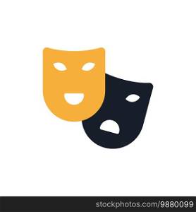 Masks, Roles, Theater, Madrigal  Flat Color Icon. Vector icon banner Template