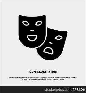 Masks, Roles, Theater, Madrigal solid Glyph Icon vector