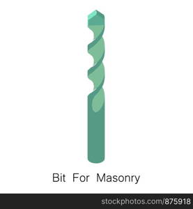 Masonry bit icon. Isometric illustration of masonry bit vector icon for web. Masonry bit icon, isometric 3d style