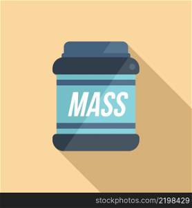 Mass gym food icon flat vector. Protein supplement. Fitness pack. Mass gym food icon flat vector. Protein supplement