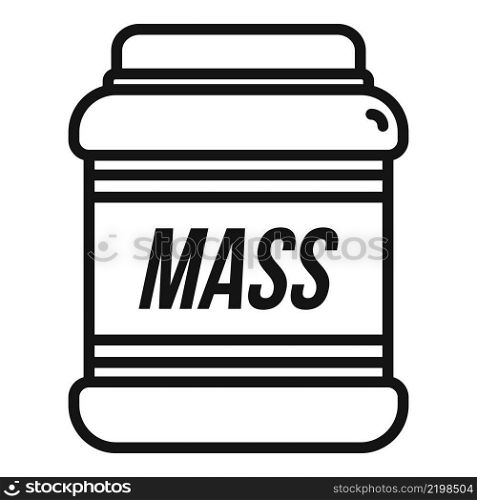 Mass gym food icon outline vector. Protein supplement. Fitness pack. Mass gym food icon outline vector. Protein supplement