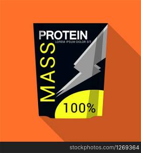 Mass protein icon. Flat illustration of mass protein vector icon for web design. Mass protein icon, flat style
