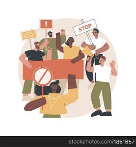 Mass protest abstract concept vector illustration. Demonstration, violent riots, social movement, political rights, racial equity, law enforcement, political activist, democracy abstract metaphor.. Mass protest abstract concept vector illustration.