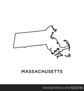 Massachusetts map icon design trendy
