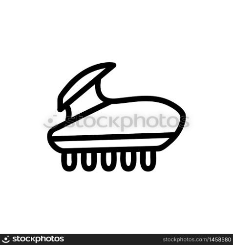 massage brush icon vector. massage brush sign. isolated contour symbol illustration. massage brush icon vector outline illustration