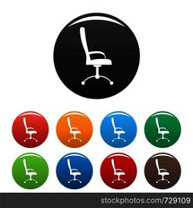 Massage chair icon. Simple illustration of massage chair vector icons set color isolated on white. Massage chair icons set color vector
