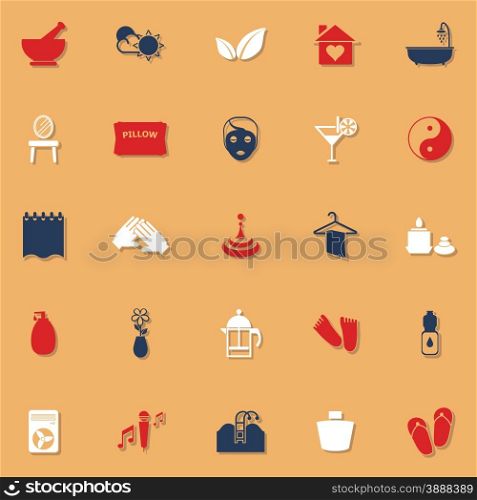 Massage classic color icons with shadow, stock vector