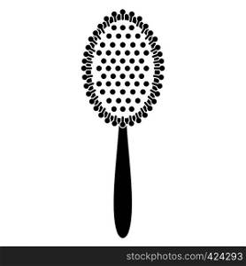 Massage comb black simple icon isolated on white background. Massage comb black simple icon