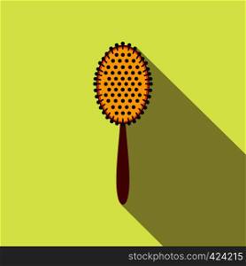 Massage comb flat icon with shadow on the background. Massage comb flat icon with shadow