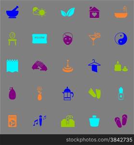 Massage fluorescent color icons, stock vector