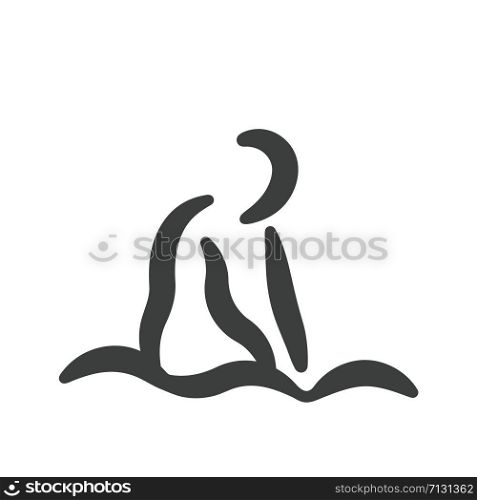 Massage icon with smooth curvy lines, spa treatment corporate image