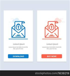 Massage, Mail, Easter, Holiday  Blue and Red Download and Buy Now web Widget Card Template