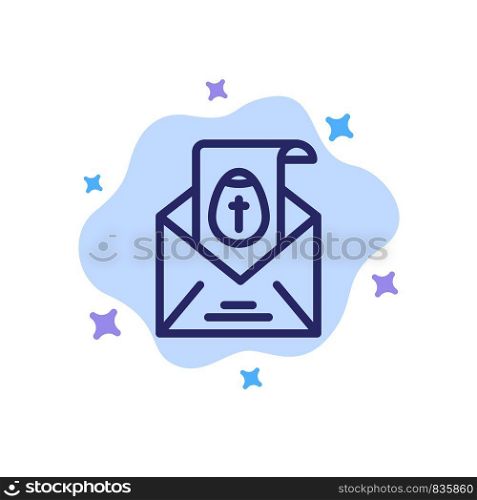 Massage, Mail, Easter, Holiday Blue Icon on Abstract Cloud Background