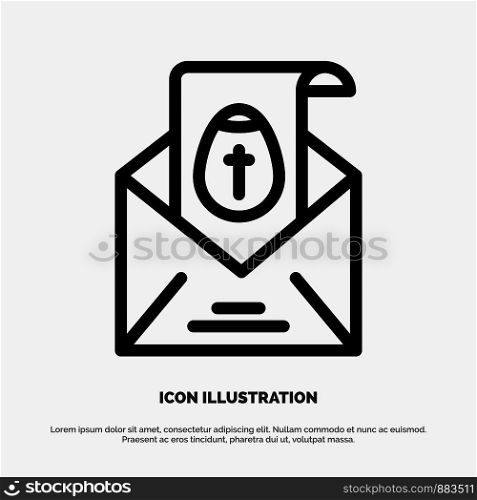 Massage, Mail, Easter, Holiday Line Icon Vector