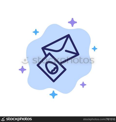 Massage, Mail, Egg, Easter Blue Icon on Abstract Cloud Background