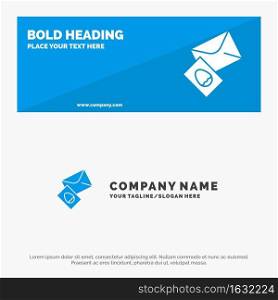 Massage, Mail, Egg, Easter SOlid Icon Website Banner and Business Logo Template