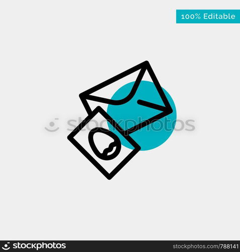 Massage, Mail, Egg, Easter turquoise highlight circle point Vector icon