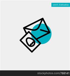 Massage, Mail, Egg, Easter turquoise highlight circle point Vector icon