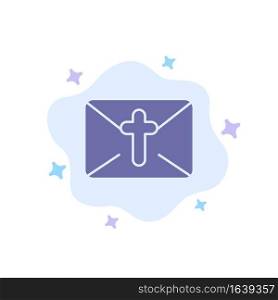 Massage, Mail, Holiday, Easter Blue Icon on Abstract Cloud Background