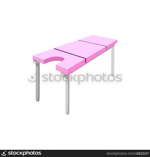 Massage table cartoon icon on a white background. Massage table cartoon icon
