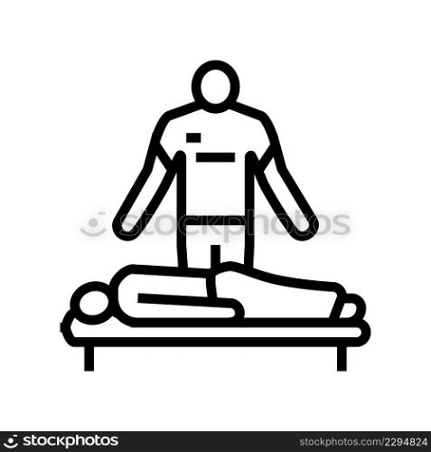 massage therapist line icon vector. massage therapist sign. isolated contour symbol black illustration. massage therapist line icon vector illustration