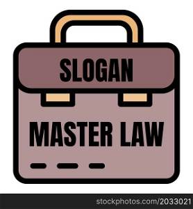 Master law icon. Outline master law vector icon color flat isolated. Master law icon color outline vector