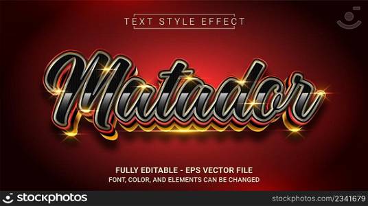 Matador Text Style Effect. Editable Graphic Text Template.