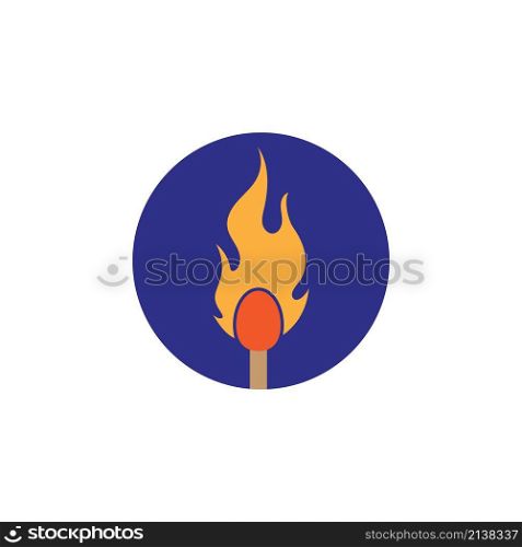 Match burning illustration vector flat design