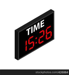Match score board with timer isometric 3d icon. Hockey symbol on a white background. Match score board isometric icon