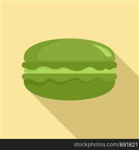 Matcha burger icon. Flat illustration of matcha burger vector icon for web design. Matcha burger icon, flat style