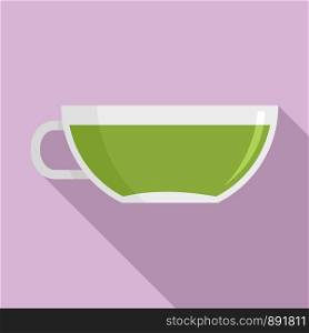 Matcha cup of tea icon. Flat illustration of matcha cup of tea vector icon for web design. Matcha cup of tea icon, flat style