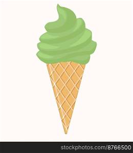 Matcha ice cream icon isolated vector for stickers, postcards, notebook.. Matcha ice cream icon isolated vector for stickers, postcards, notebook