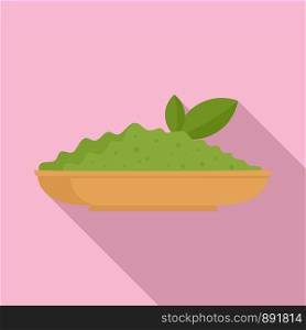 Matcha salad icon. Flat illustration of matcha salad vector icon for web design. Matcha salad icon, flat style