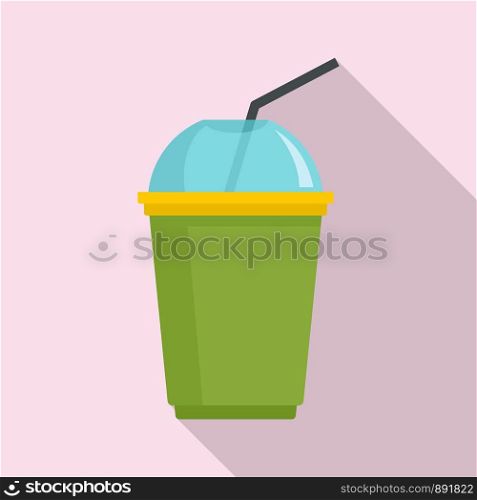 Matcha smoothie icon. Flat illustration of matcha smoothie vector icon for web design. Matcha smoothie icon, flat style