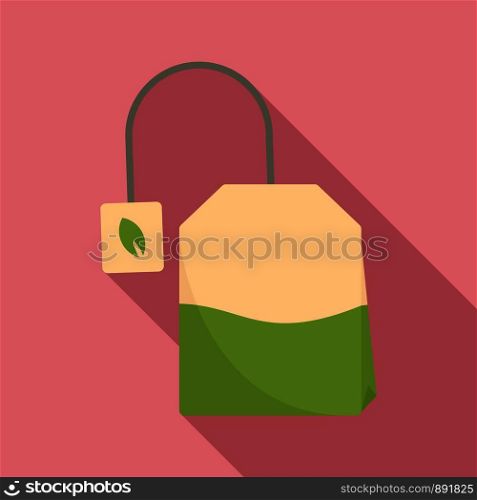 Matcha tea bag icon. Flat illustration of matcha tea bag vector icon for web design. Matcha tea bag icon, flat style