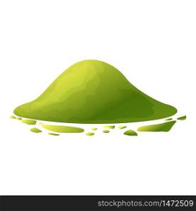 Matcha tea powder icon. Cartoon of matcha tea powder vector icon for web design isolated on white background. Matcha tea powder icon, cartoon style