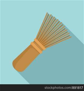 Matcha tea whisk icon. Flat illustration of matcha tea whisk vector icon for web design. Matcha tea whisk icon, flat style