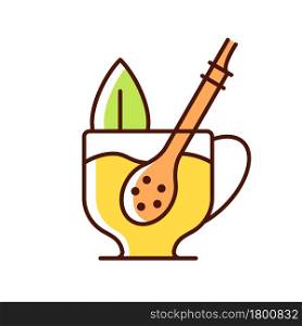 Mate straw RGB color icon. Stick that filters dried mate tea parts. Bombilla tool made from metal or wood. Traditional latin utensil. Isolated vector illustration. Simple filled line drawing. Mate straw RGB color icon
