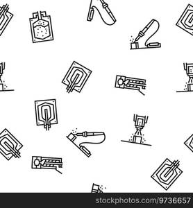 material construction engineer vector seamless pattern thin line illustration. material construction engineer vector seamless pattern