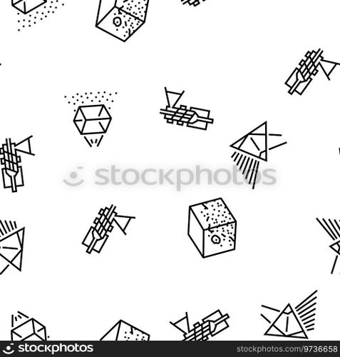 material construction engineer vector seamless pattern thin line illustration. material construction engineer vector seamless pattern