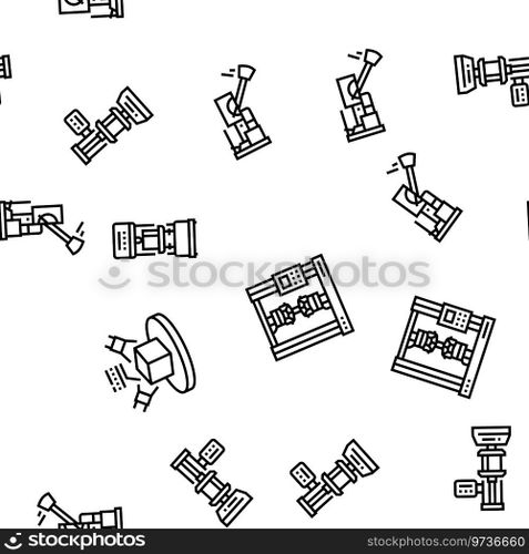 material construction engineer vector seamless pattern thin line illustration. material construction engineer vector seamless pattern