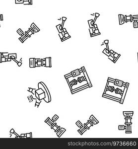material construction engineer vector seamless pattern thin line illustration. material construction engineer vector seamless pattern