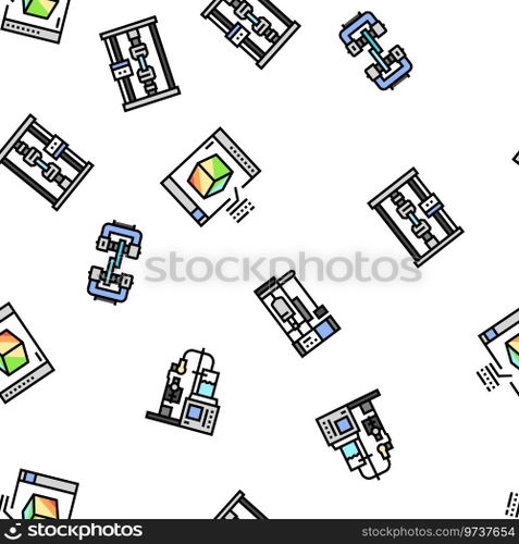 material construction engineer vector seamless pattern thin line illustration. material construction engineer vector seamless pattern