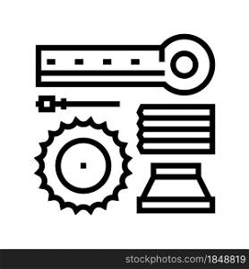 materials handling and crusher spare parts line icon vector. materials handling and crusher spare parts sign. isolated contour symbol black illustration. materials handling and crusher spare parts line icon vector illustration