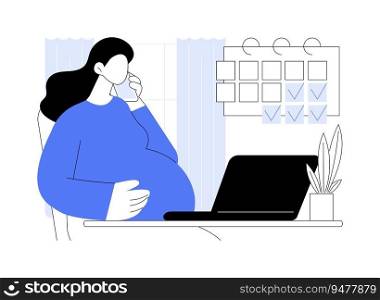 Maternity-leave policy abstract concept vector illustration. Future mother deals with maternity leave policy, public health medicine, holiday entitlement for pregnant abstract metaphor.. Maternity-leave policy abstract concept vector illustration.
