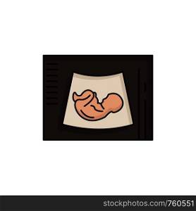 Maternity, pregnancy, sonogram, baby, ultrasound Flat Color Icon Vector