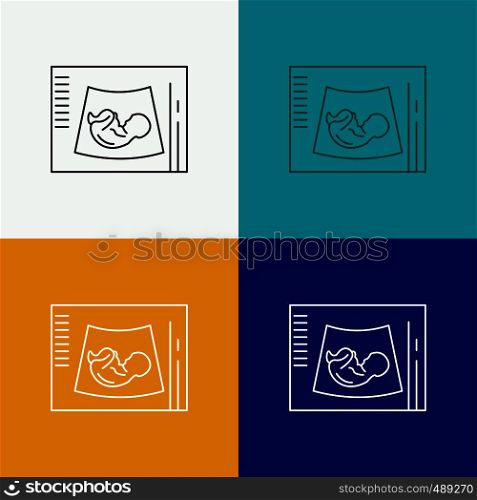 Maternity, pregnancy, sonogram, baby, ultrasound Icon Over Various Background. Line style design, designed for web and app. Eps 10 vector illustration. Vector EPS10 Abstract Template background
